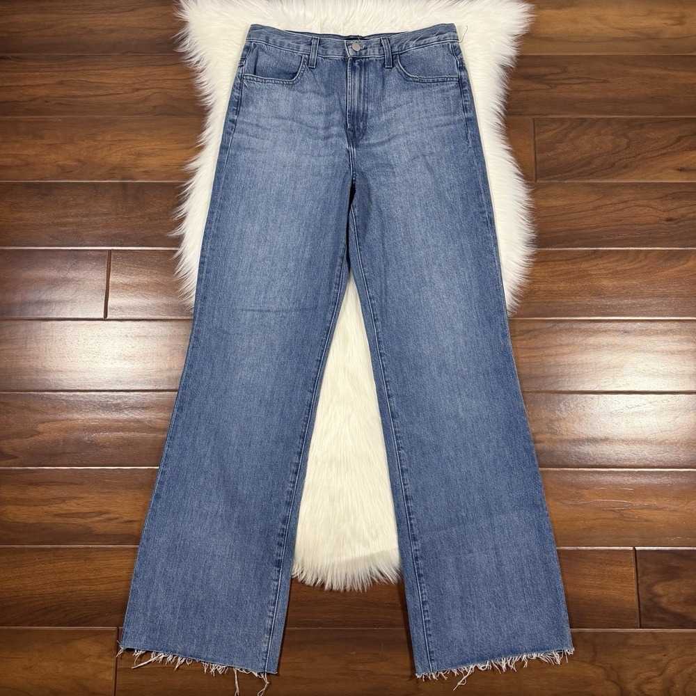 J Brand Size 29 Joan Wide Straight Leg Crop Denim Jeans in Electric Dream